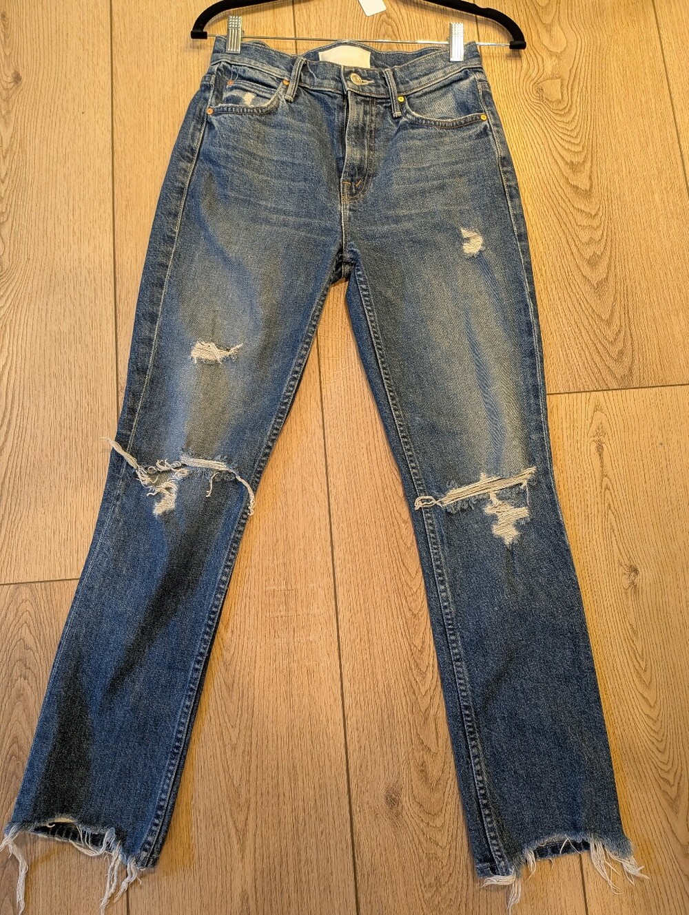 MOTHER SUPERIOR The Flirt Ankle Testing The Waters Distressed Jeans Size 25